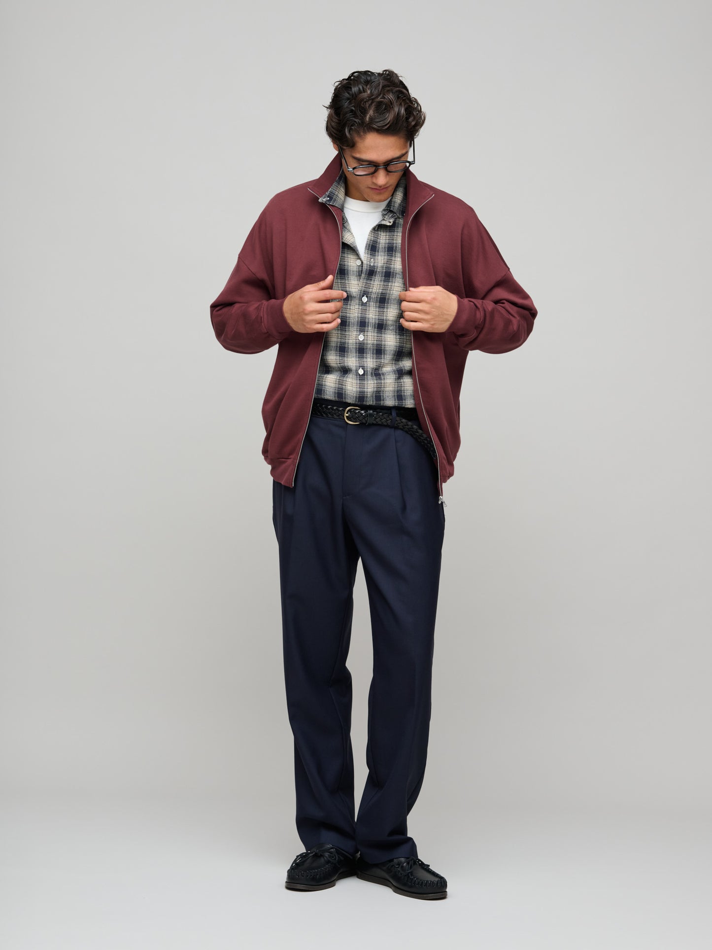 Super High Gauge Sweat Zip Blouson, Burgundy