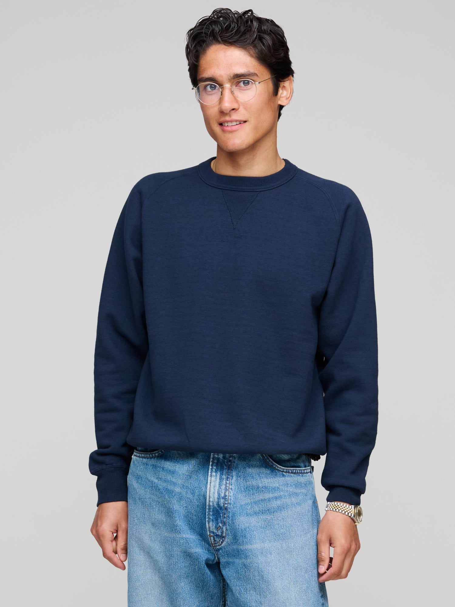 ◇PRENDA◇ JUVENTUD COMBINATION RAGLAN SWEATSHIRT NAVY Sweat and jersey – Goods