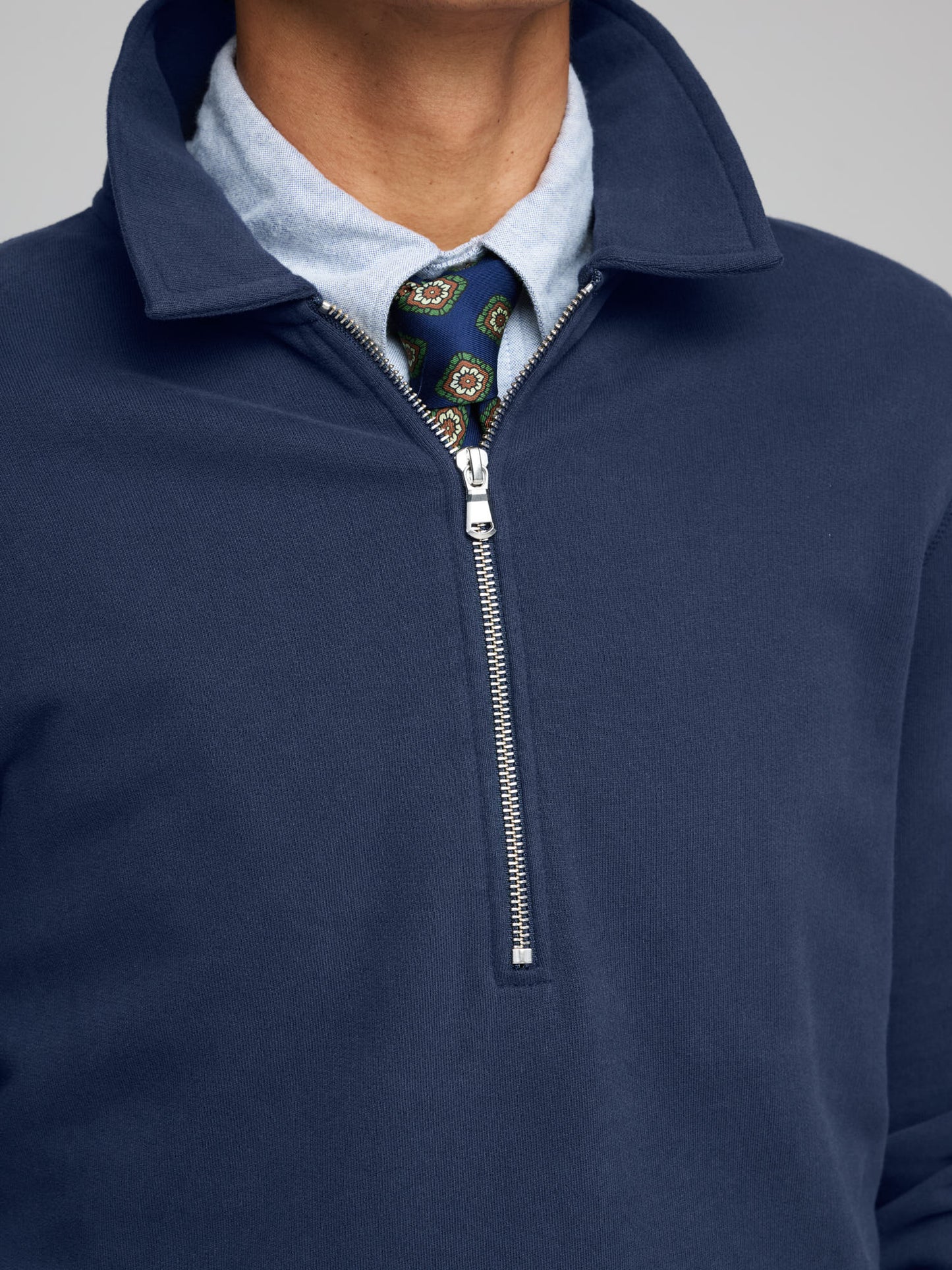 Zip Polo Loopback Sweatshirt, Navy