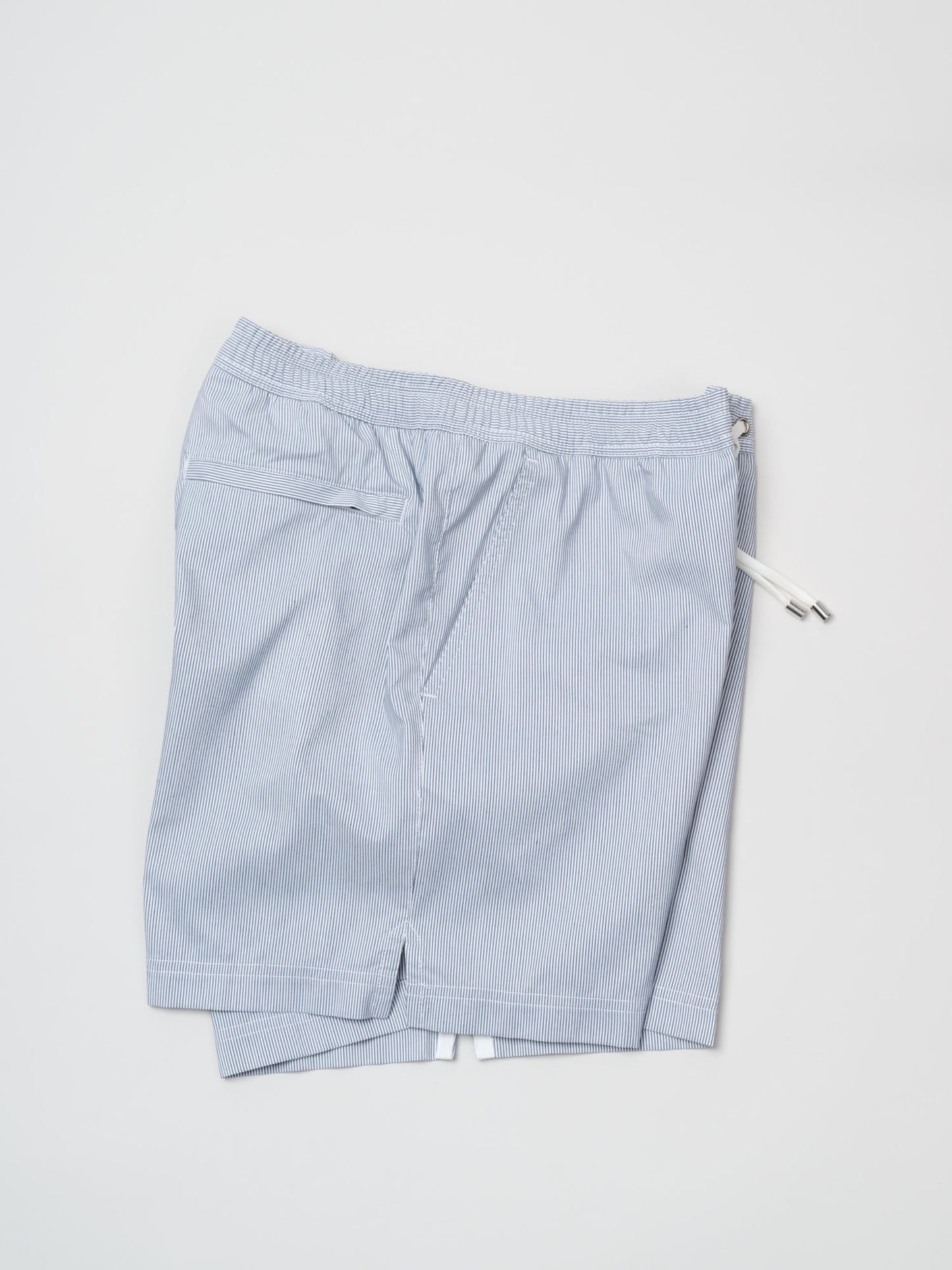 Drawstring Swim Shorts, Navy & White Stripe