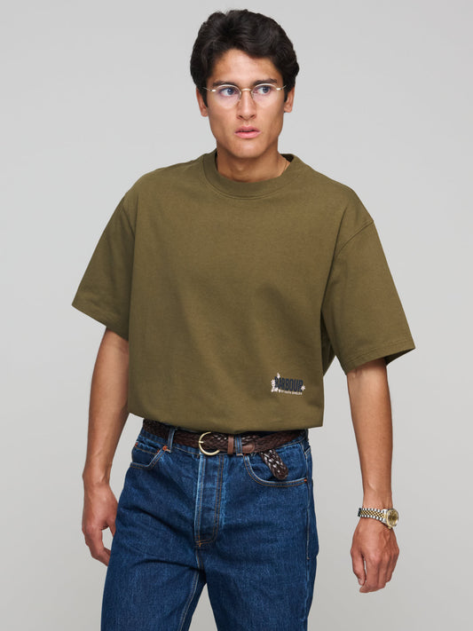 Leonard Oversized Graphic T-shirt, Olive