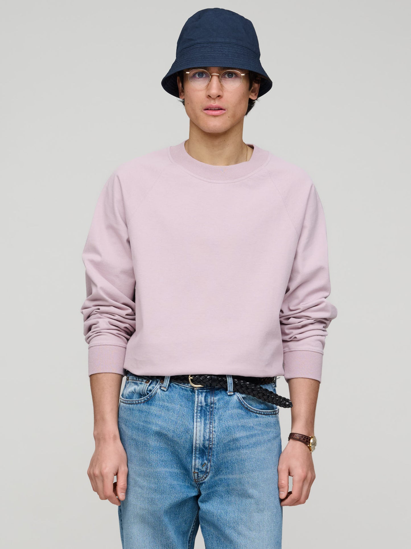 Mock Neck T Shirt Dry Cotton Jersey, Heather