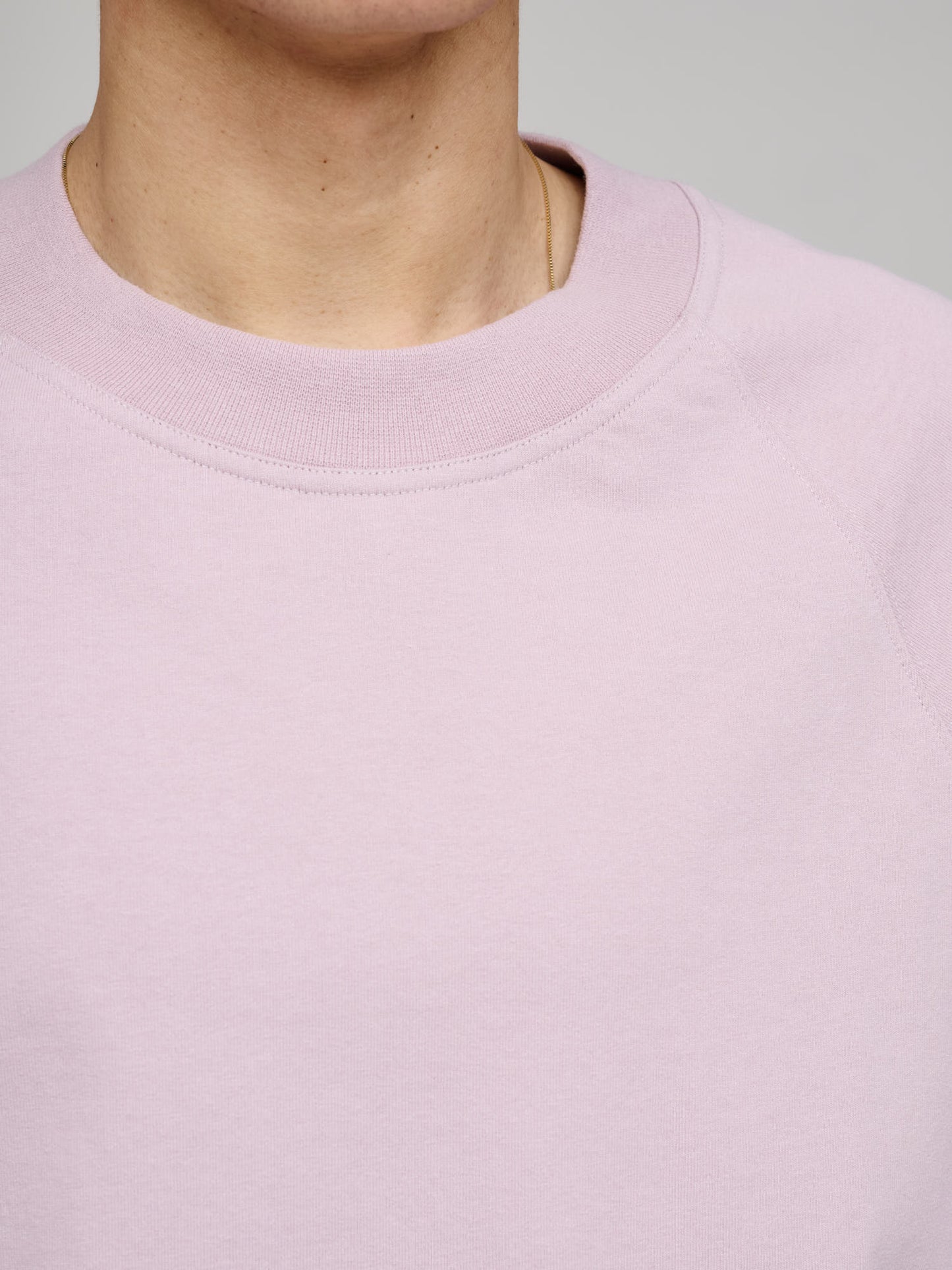 Mock Neck T Shirt Dry Cotton Jersey, Heather