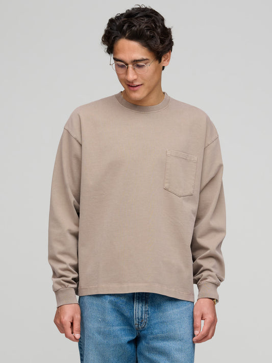 Heavy L/S Jersey Tee, Vintage Khaki