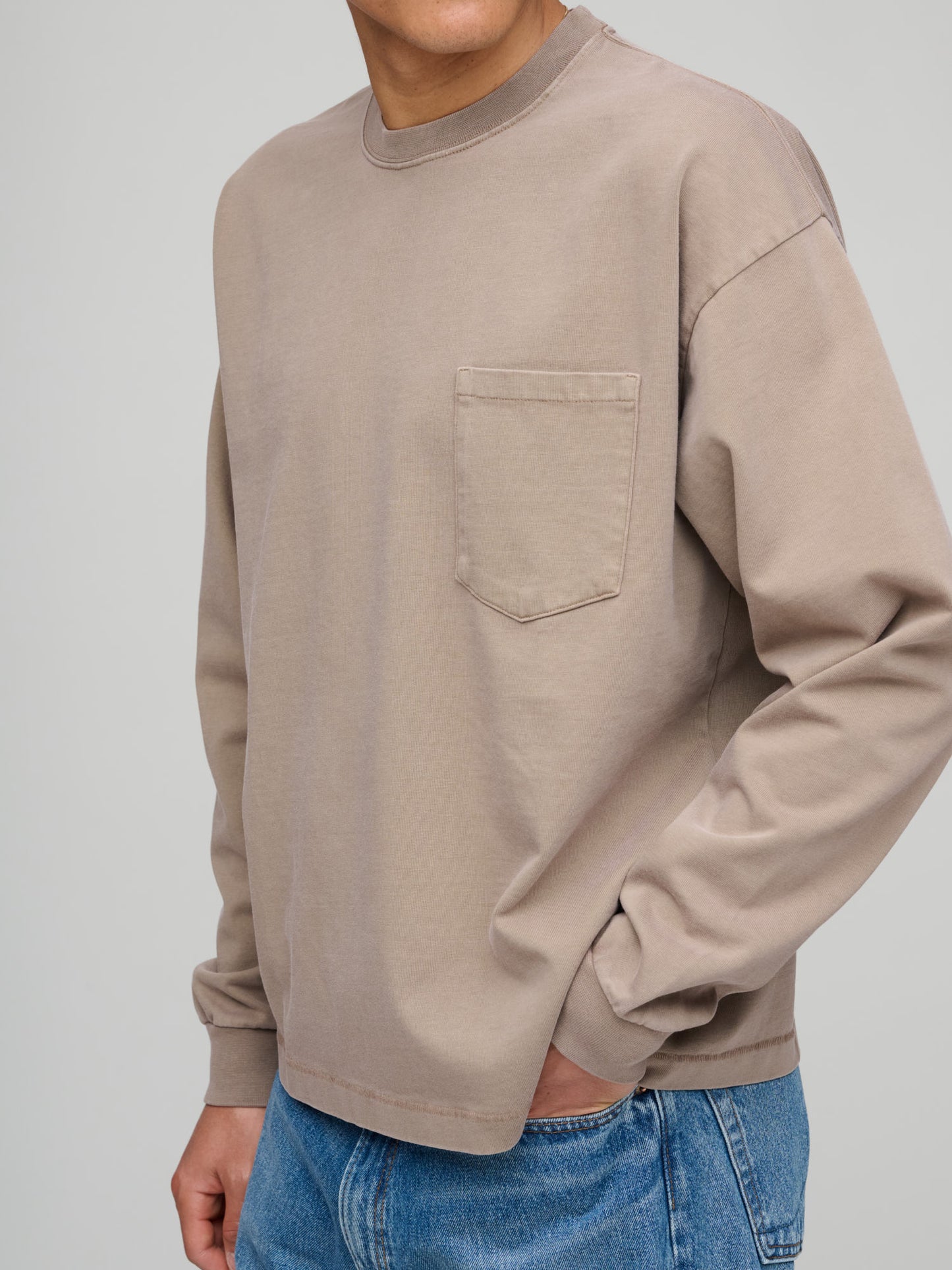 Heavy L/S Jersey Tee, Vintage Khaki