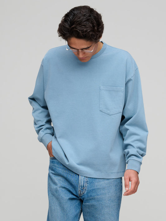 Heavy L/S Jersey Tee, Dusty Blue