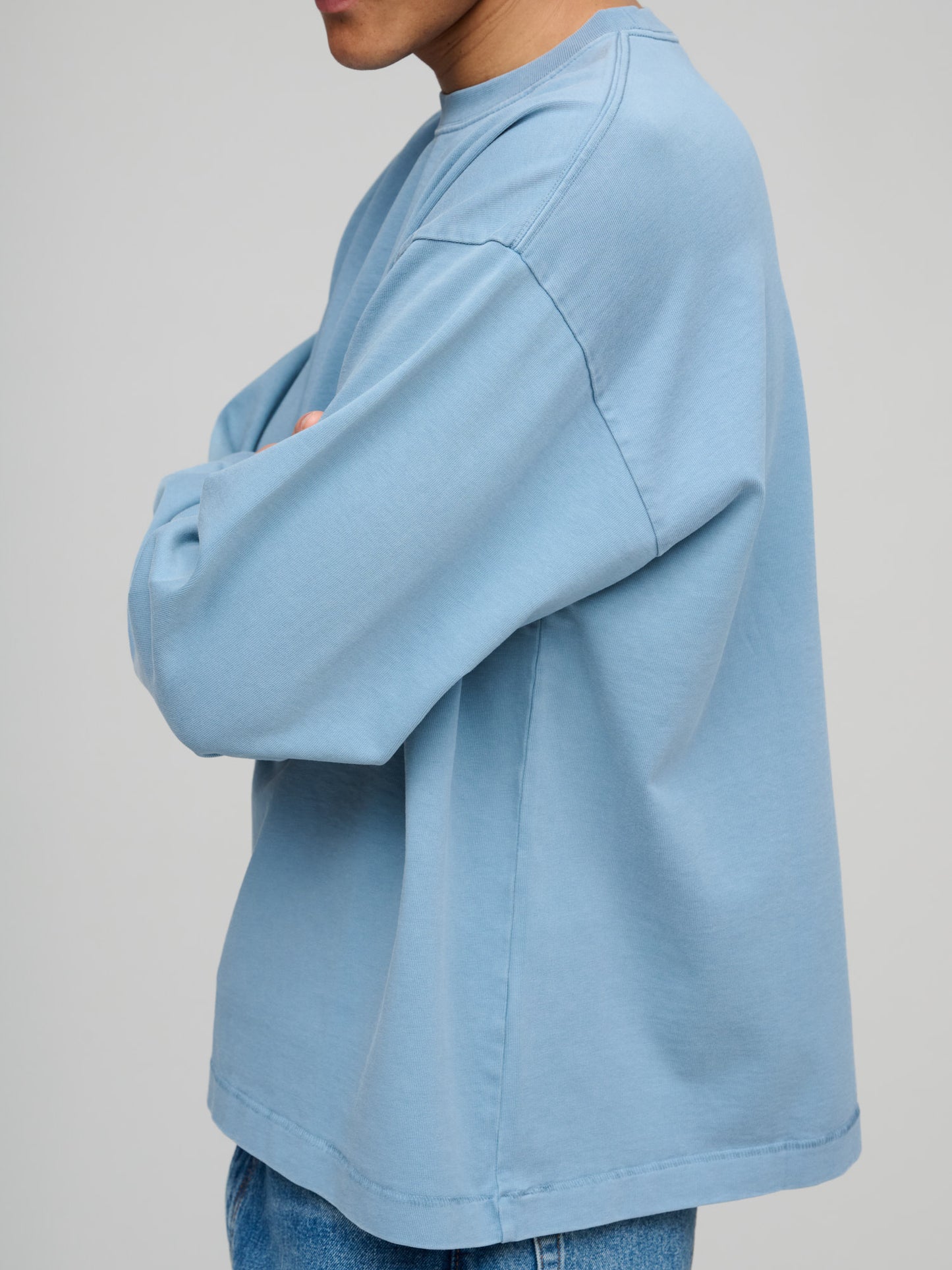 Heavy L/S Jersey Tee, Dusty Blue