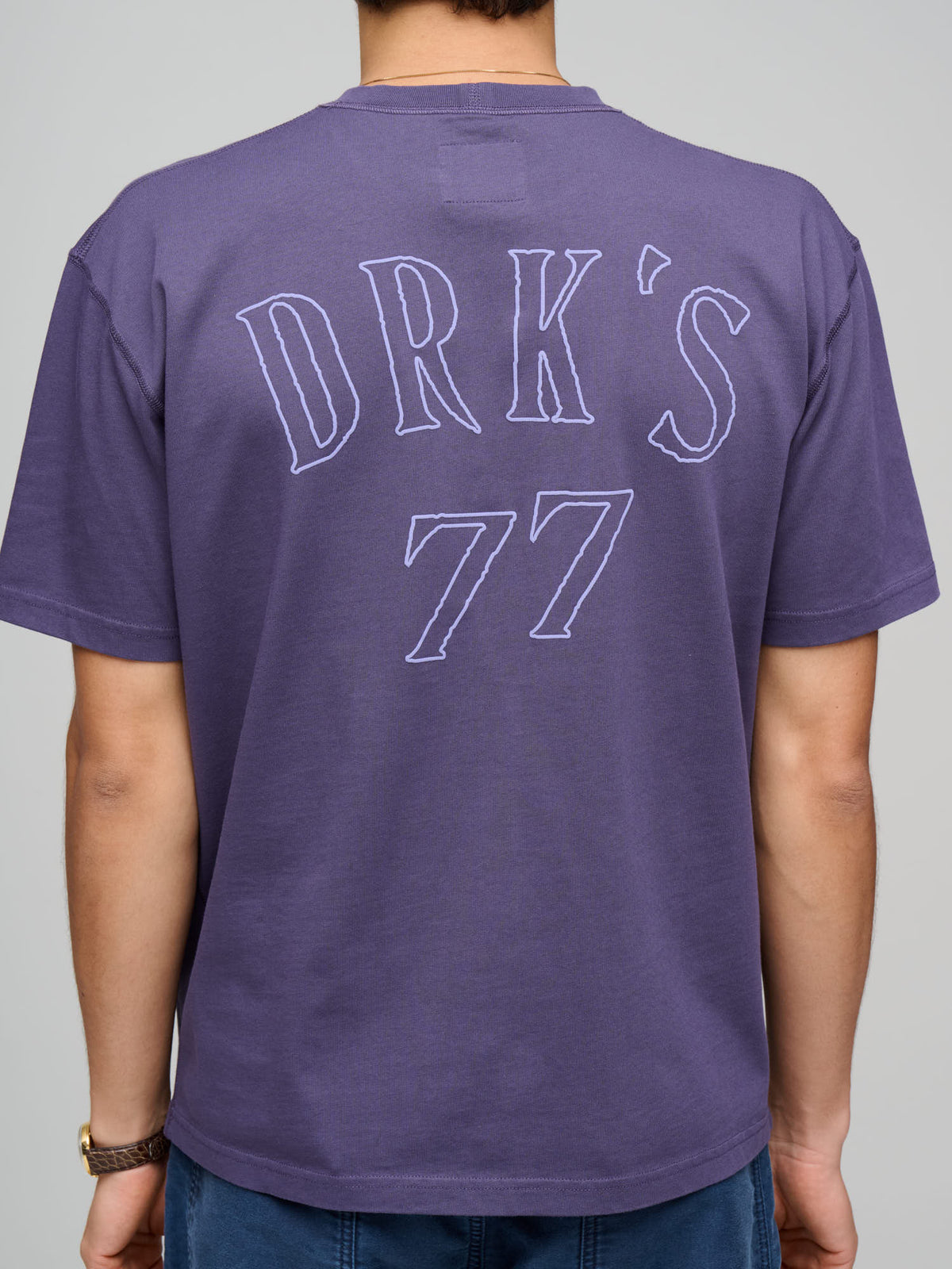 Drake's 77 Back Print Hiking Tee, Dark Purple