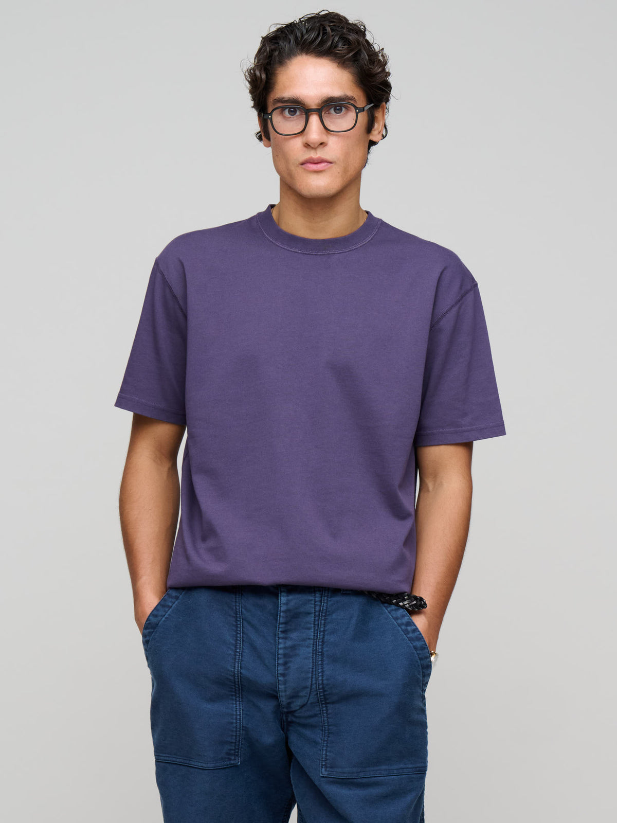 Drake's 77 Back Print Hiking Tee, Dark Purple