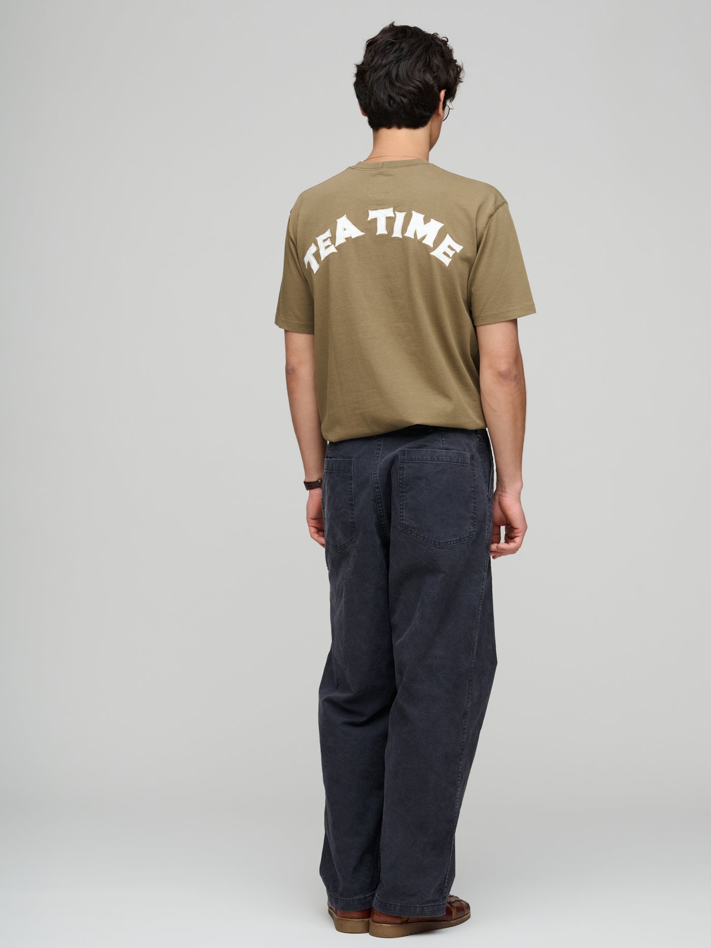 Tea Time Back Print Hiking Tee, Green
