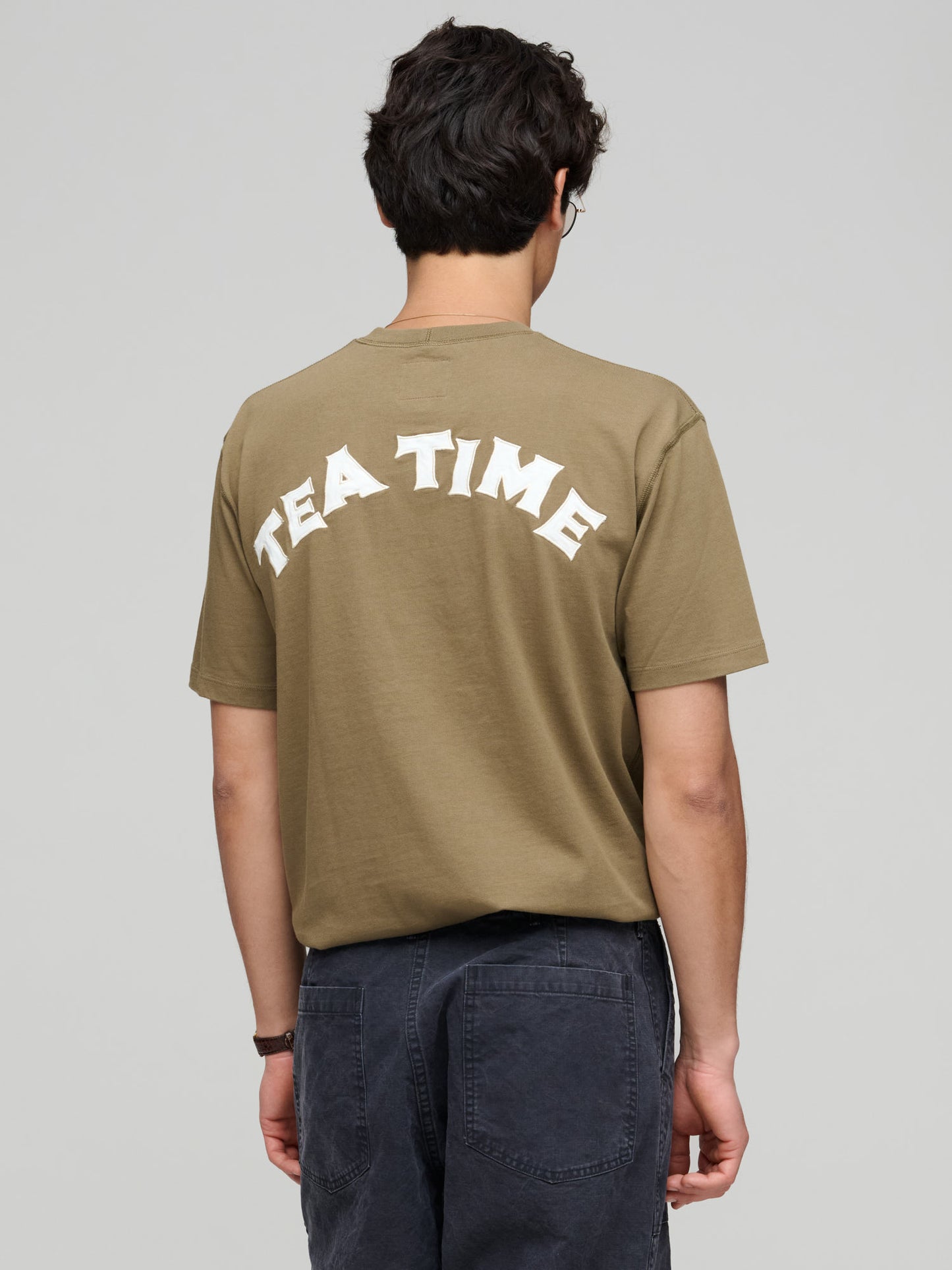 Tea Time Back Print Hiking Tee, Green