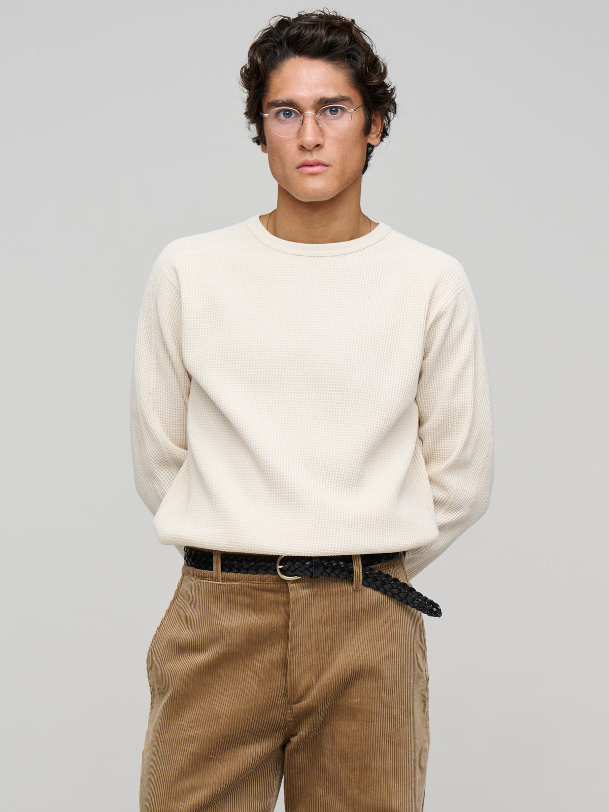 Crewneck Thermal Sweat, Natural