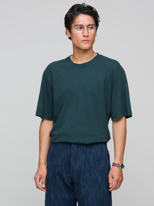Simple T-Shirt Cotton Linen Jersey, Algae