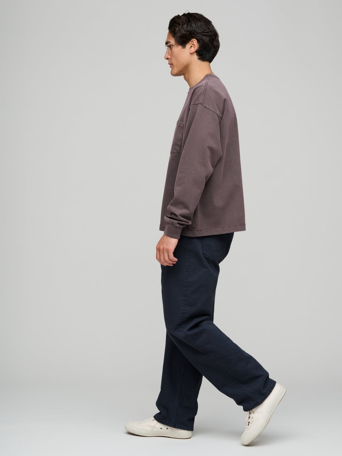 Heavy L/S Jersey Tee, Vintage Brown