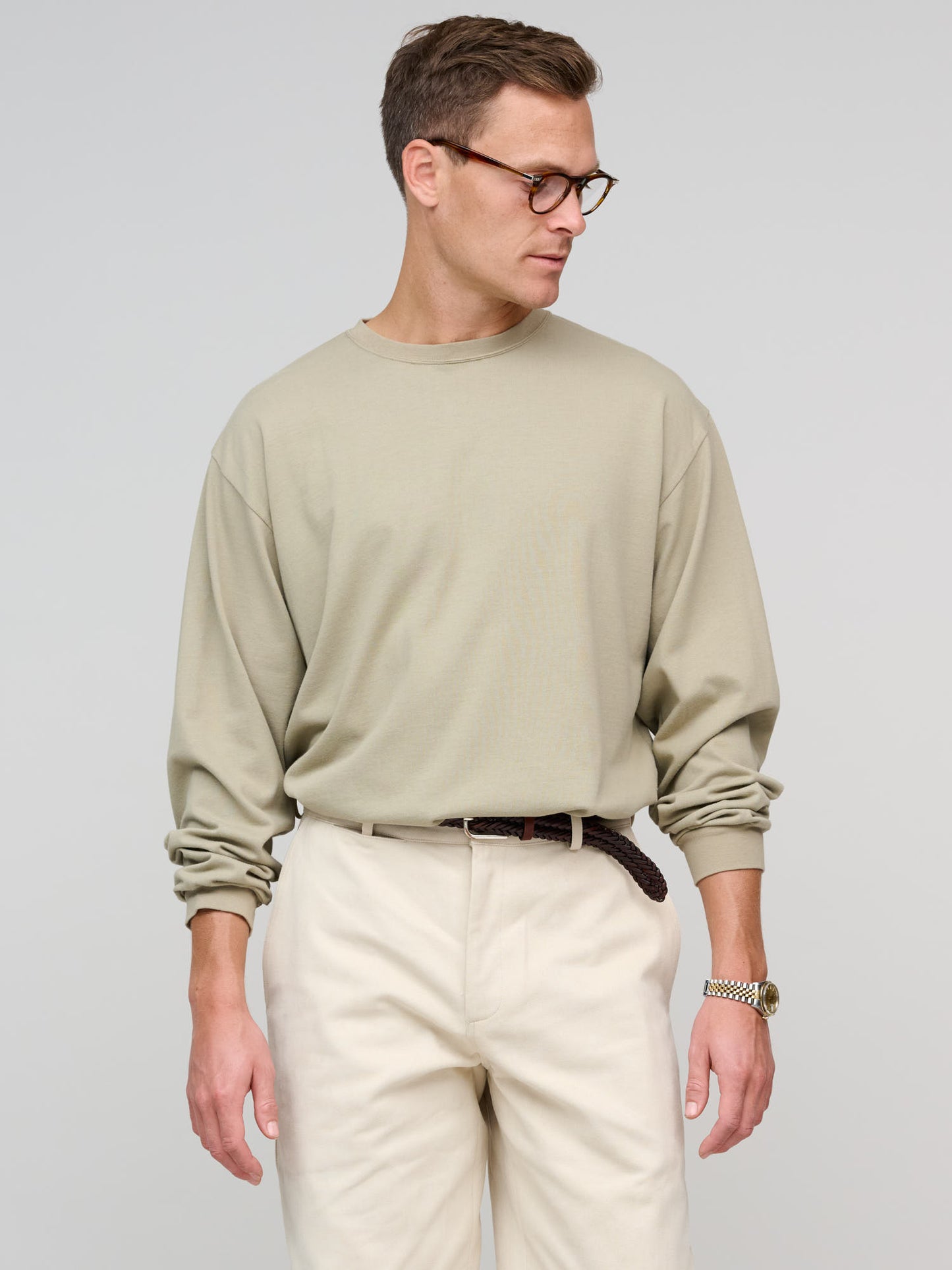 Relax Fit Long Sleeve T-Shirt, Olive Drab