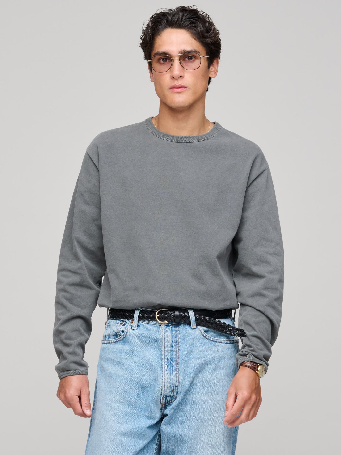 Heavy Jersey LS Tee, Faded Black