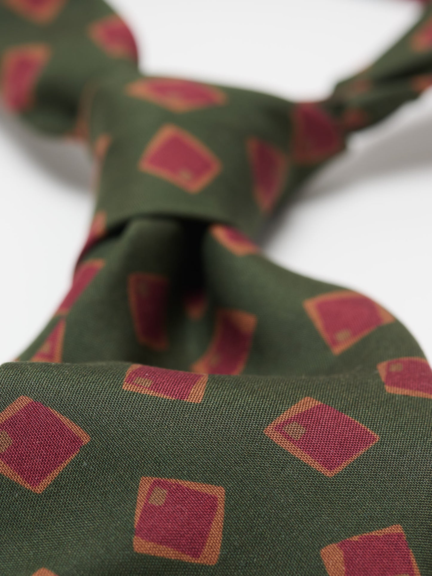 Random Squares Print Tie, Green