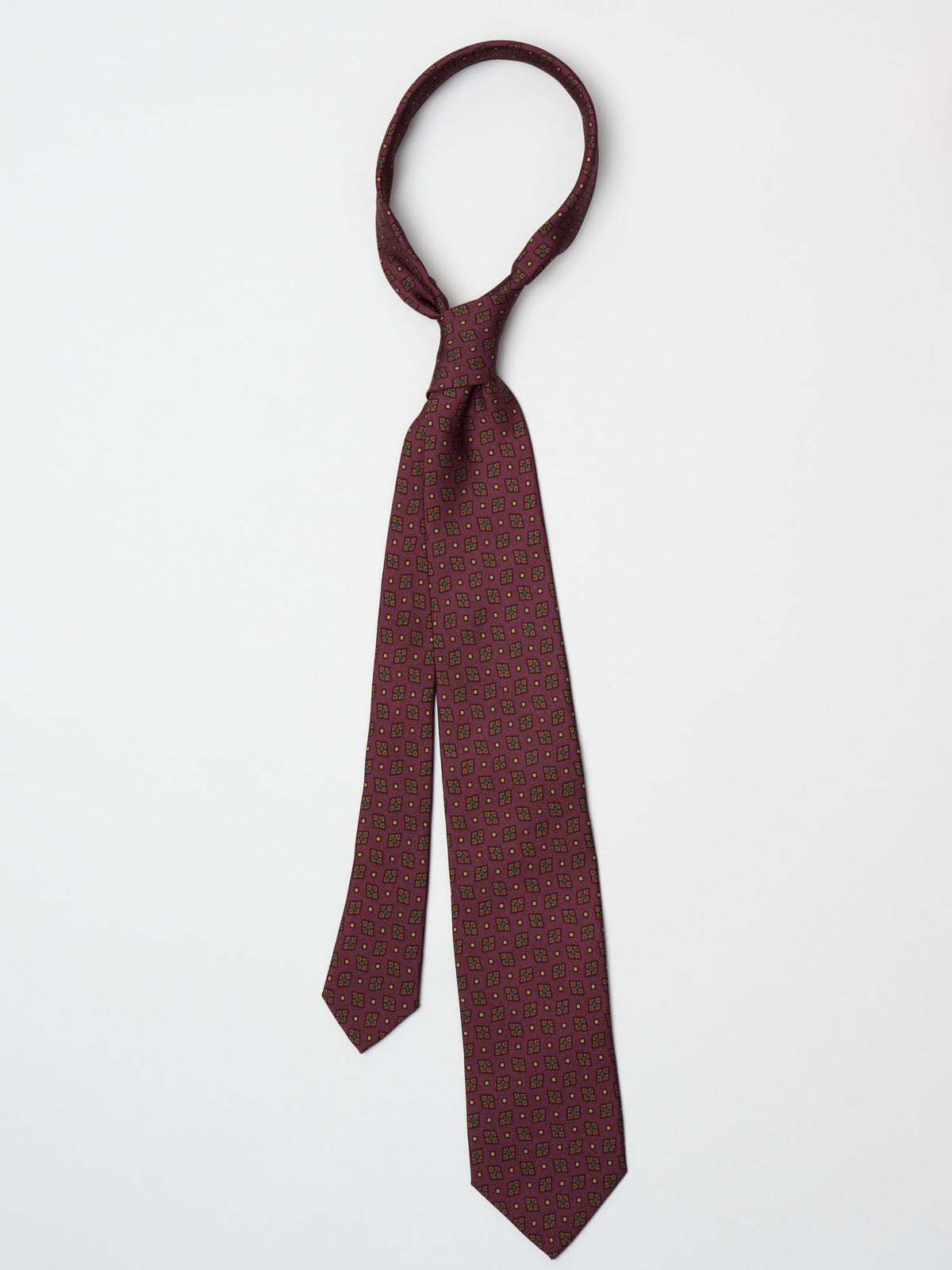 Mini Diamond Dot Pattern Silk Tie, Red & Org