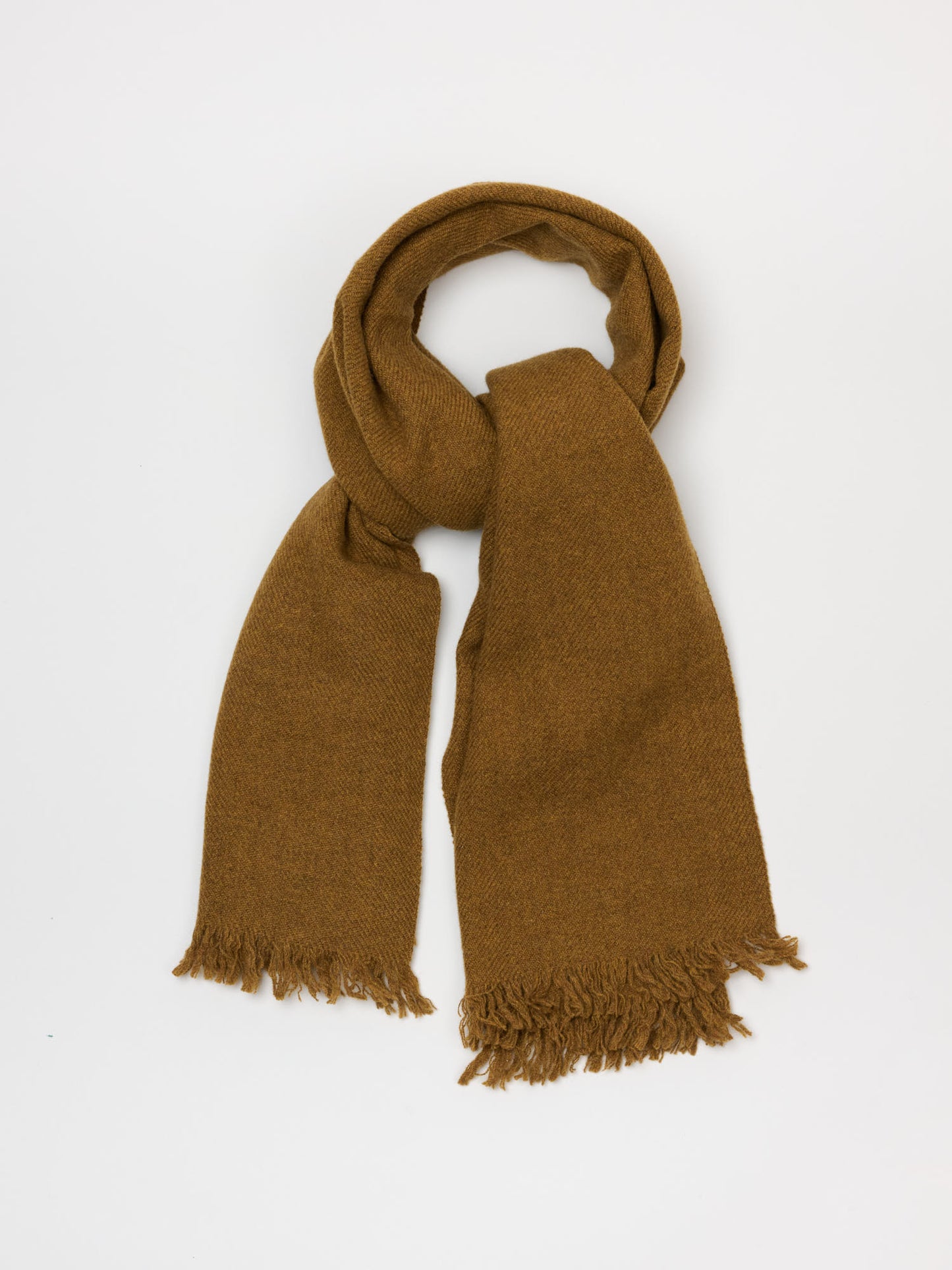 Wide Twill Scarf Lambswool Cashmere, Ochre