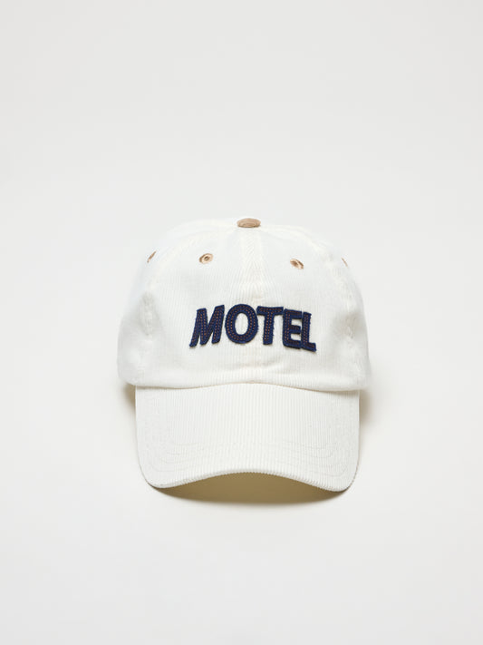 Motel Felt Applique Baseball Cap, Ecru