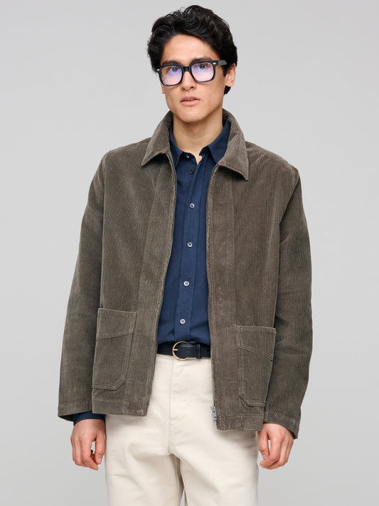 Wide Corduroy Zip Jacket, Mouse