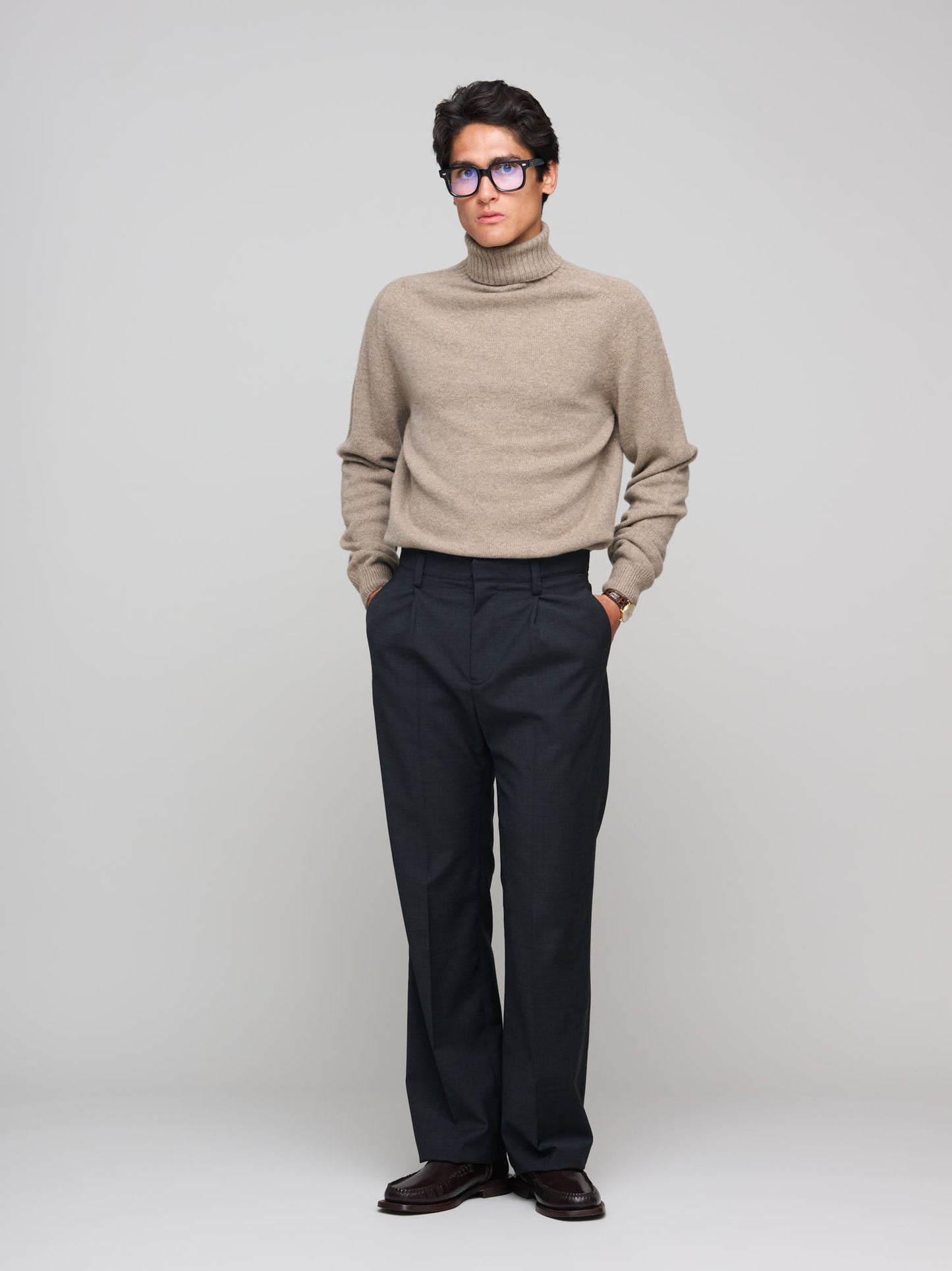 Roll Neck Sweater, Sandstone