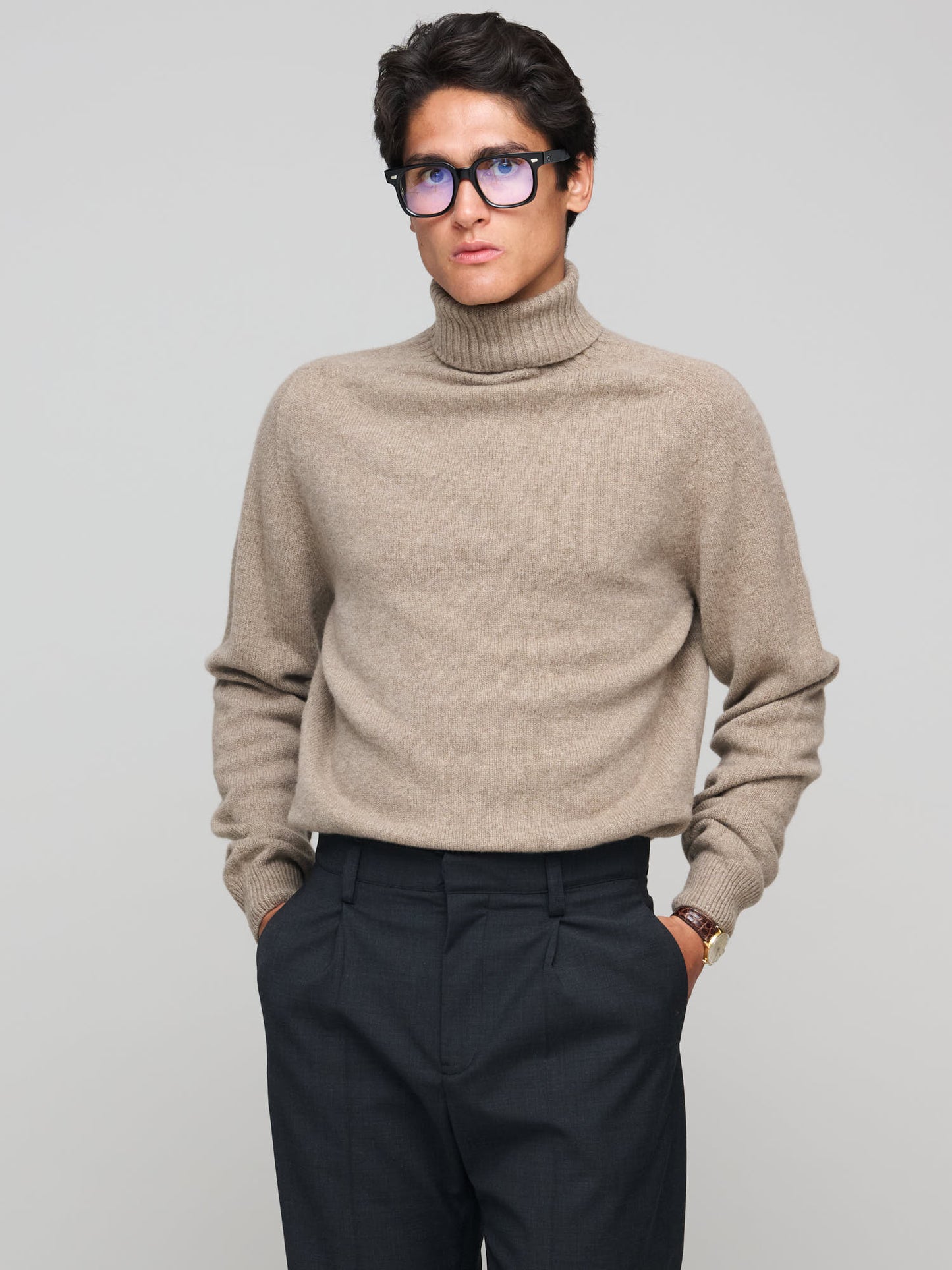 Roll Neck Sweater, Sandstone