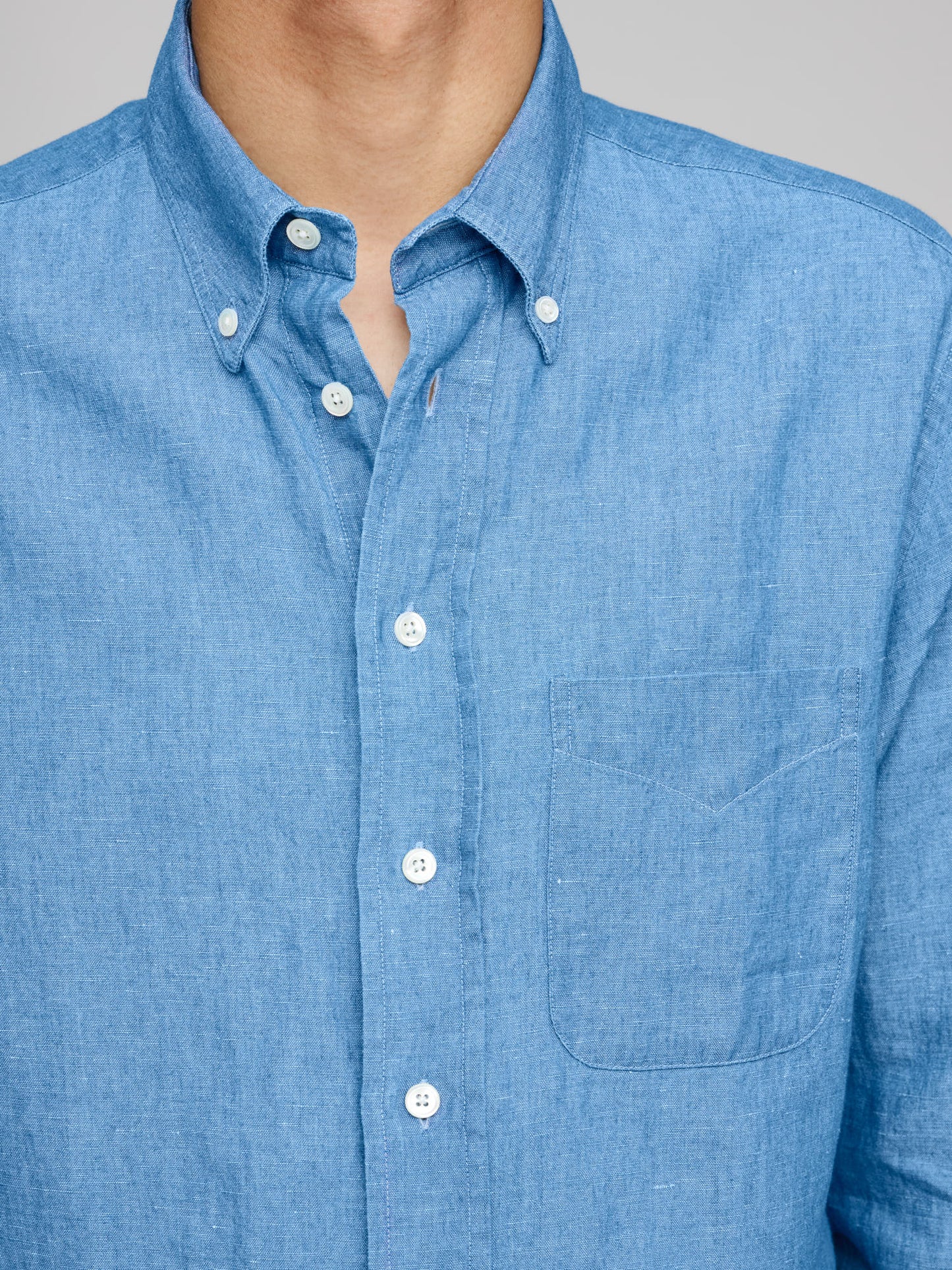 American BD Cotton/Linen Shirt, Premium Japanese Chambray