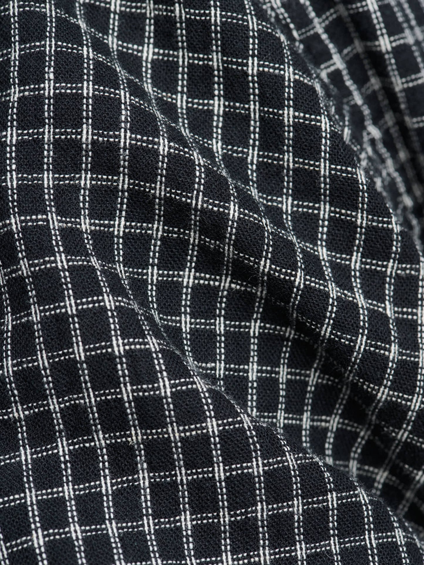 Off Duty Short Sleeve Shirt, Windowpane Check, Black/White