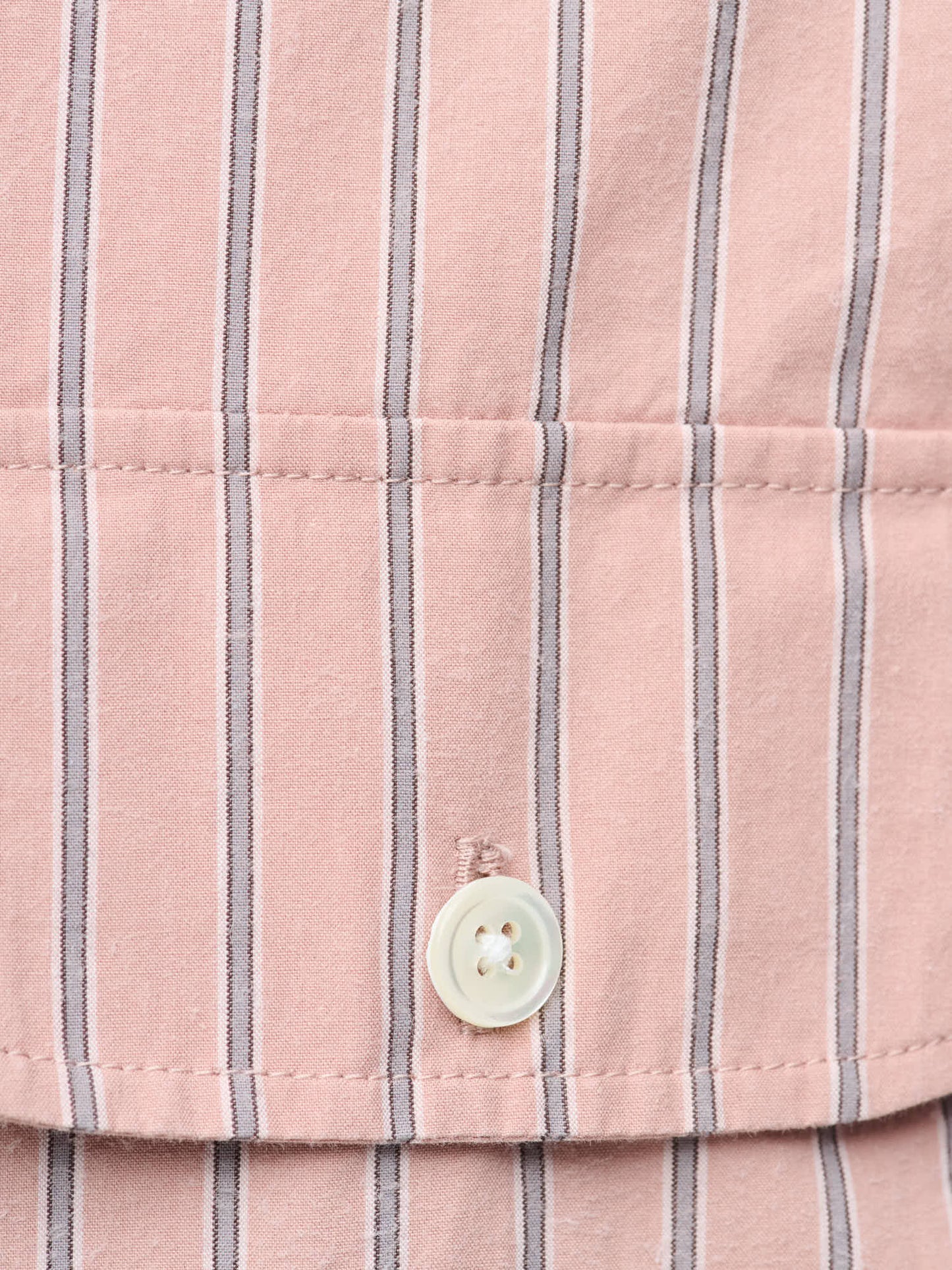 Off Duty Short Sleeve Shirt, Awning Stripe, Soft Pink