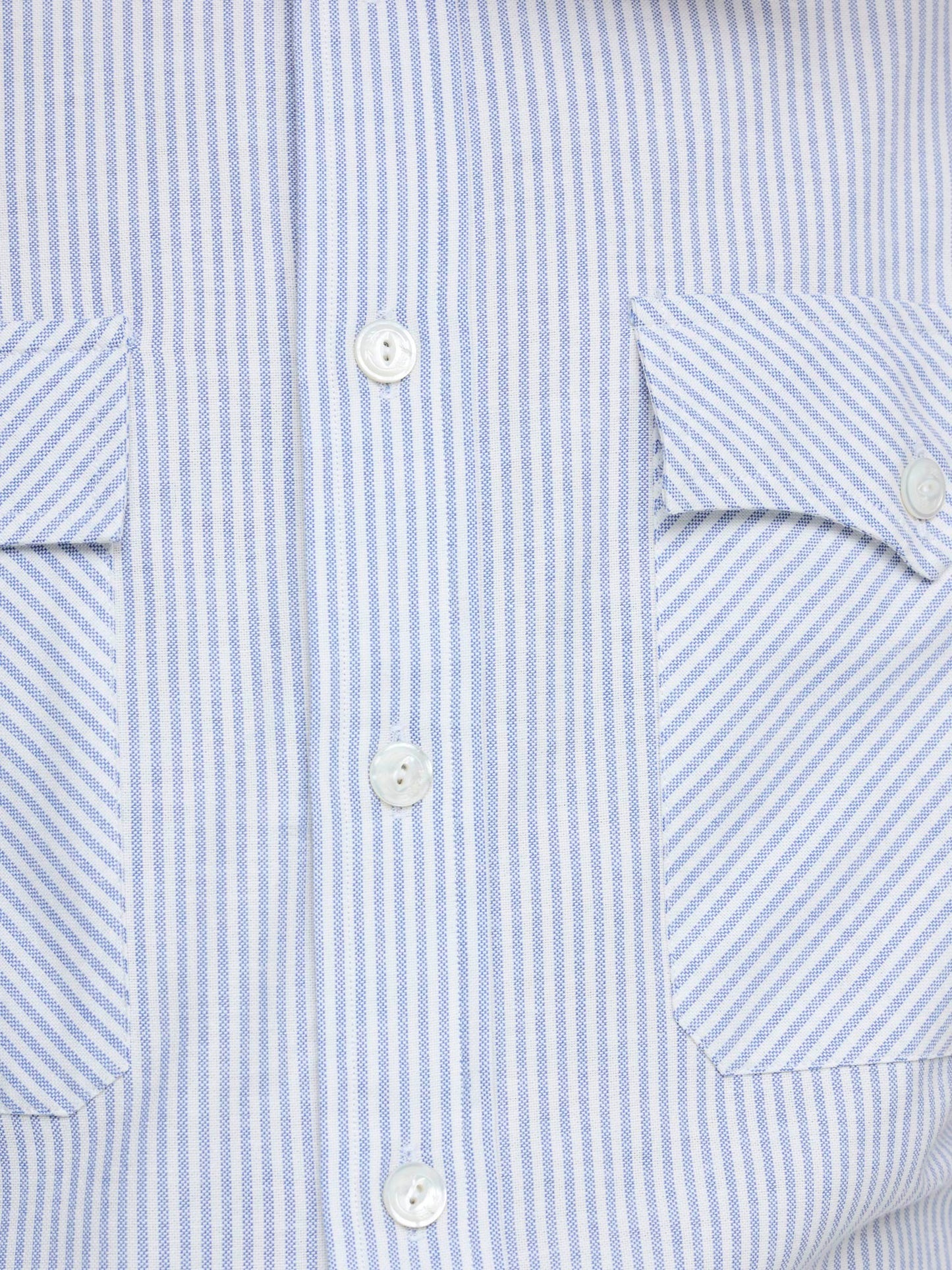 Two-Pocket Oxford Western Shirt, Blue Stripe