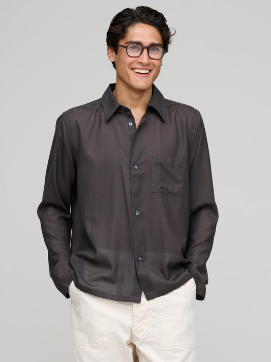 Cordial Shirt 120s Merino, Peat