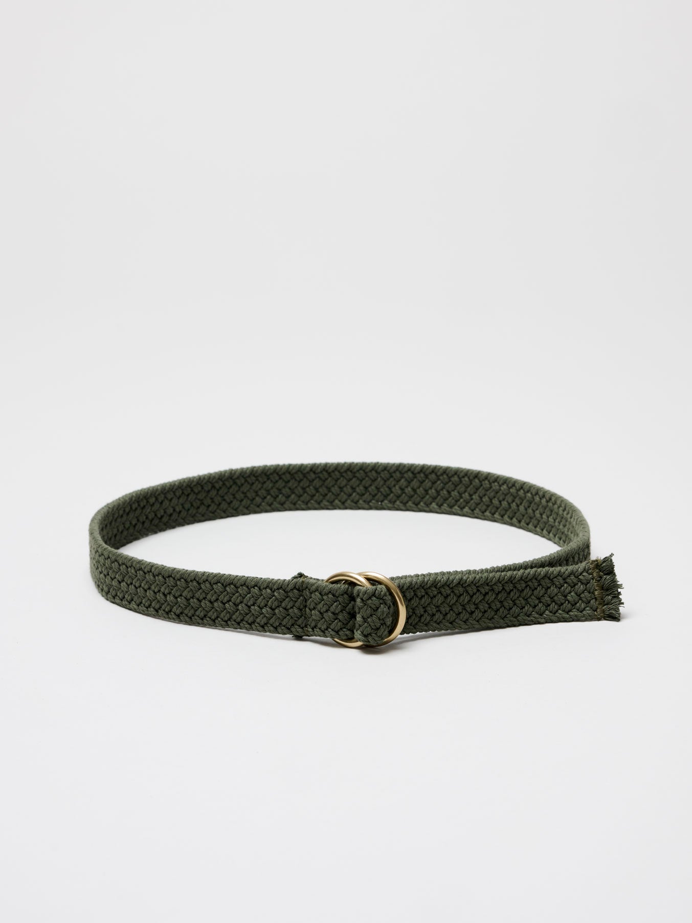 Braided Canvas Belt, Olive