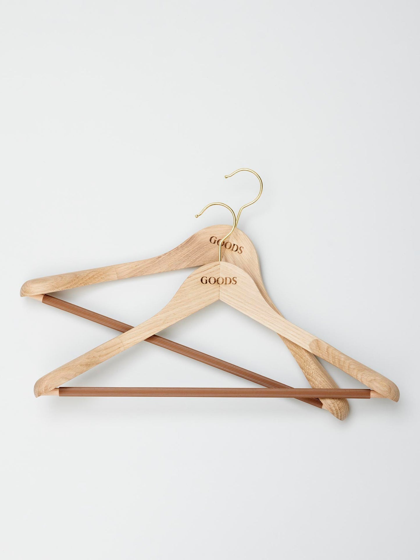 2 x Solid Oak Suit Hangers