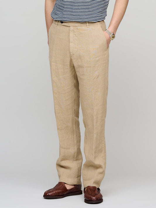 Albora Linen Trousers, Beige
