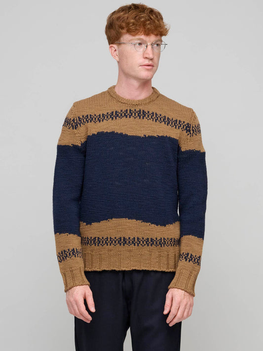Sweater Gio Miro, Camel/Navy