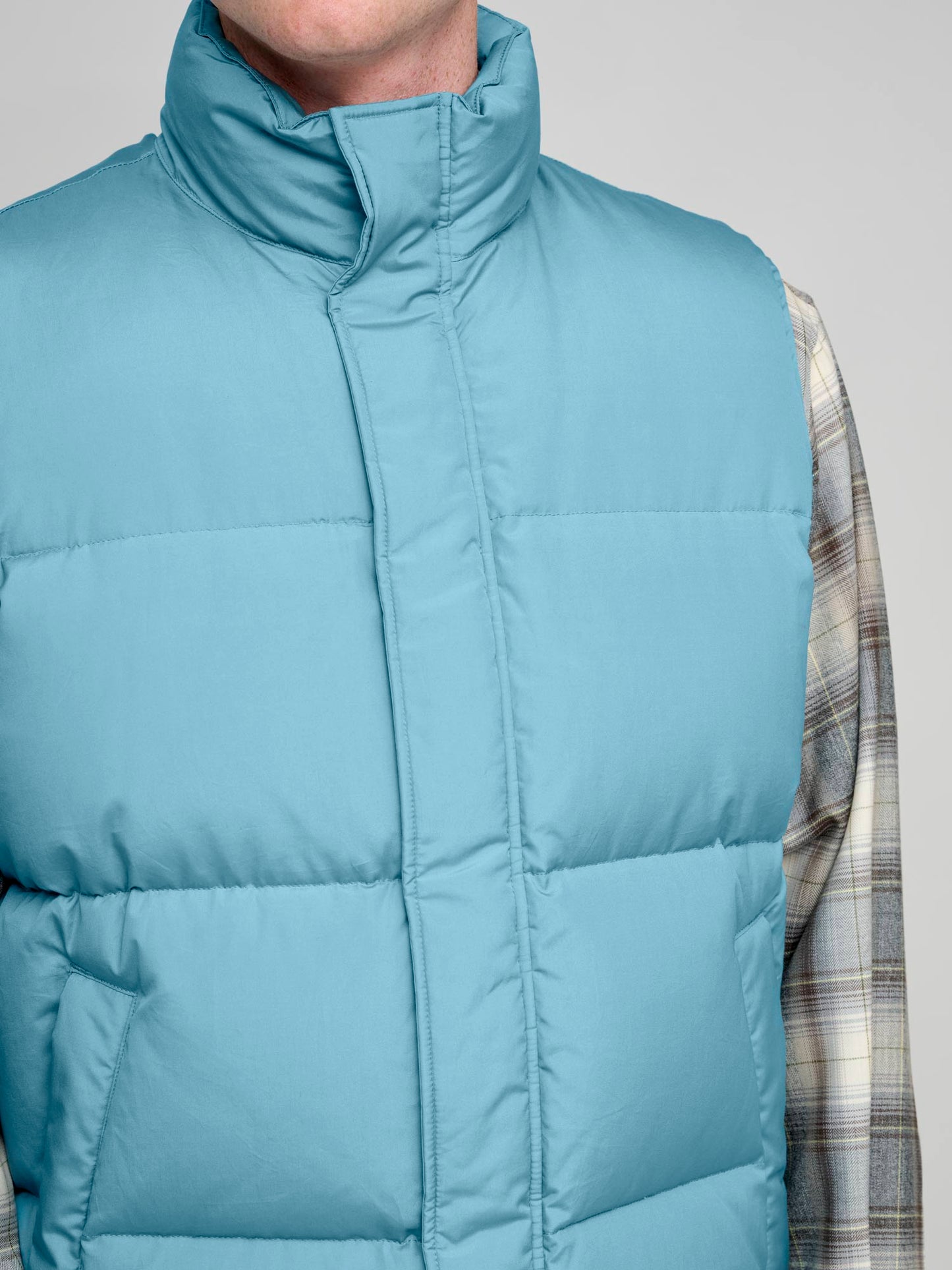 Suvin High Count Cloth Down Vest, Cerulean Blue