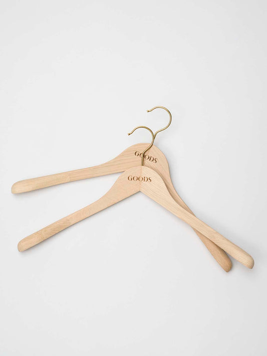 2 x Solid Oak Shirt Hangers