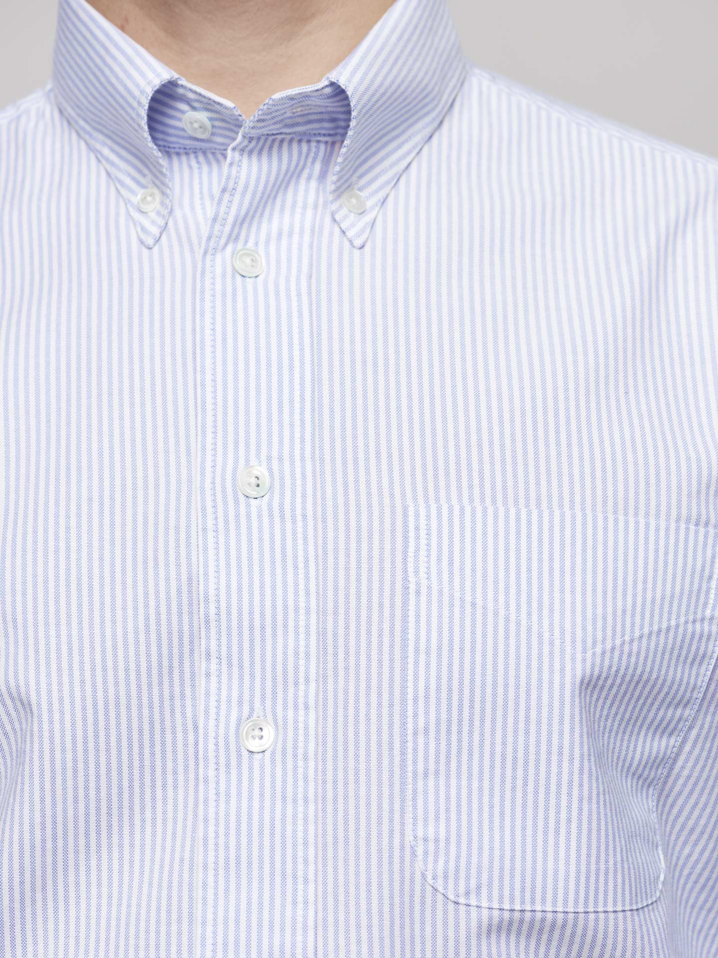 American BD Oxford Shirt, Blue/White Stripe