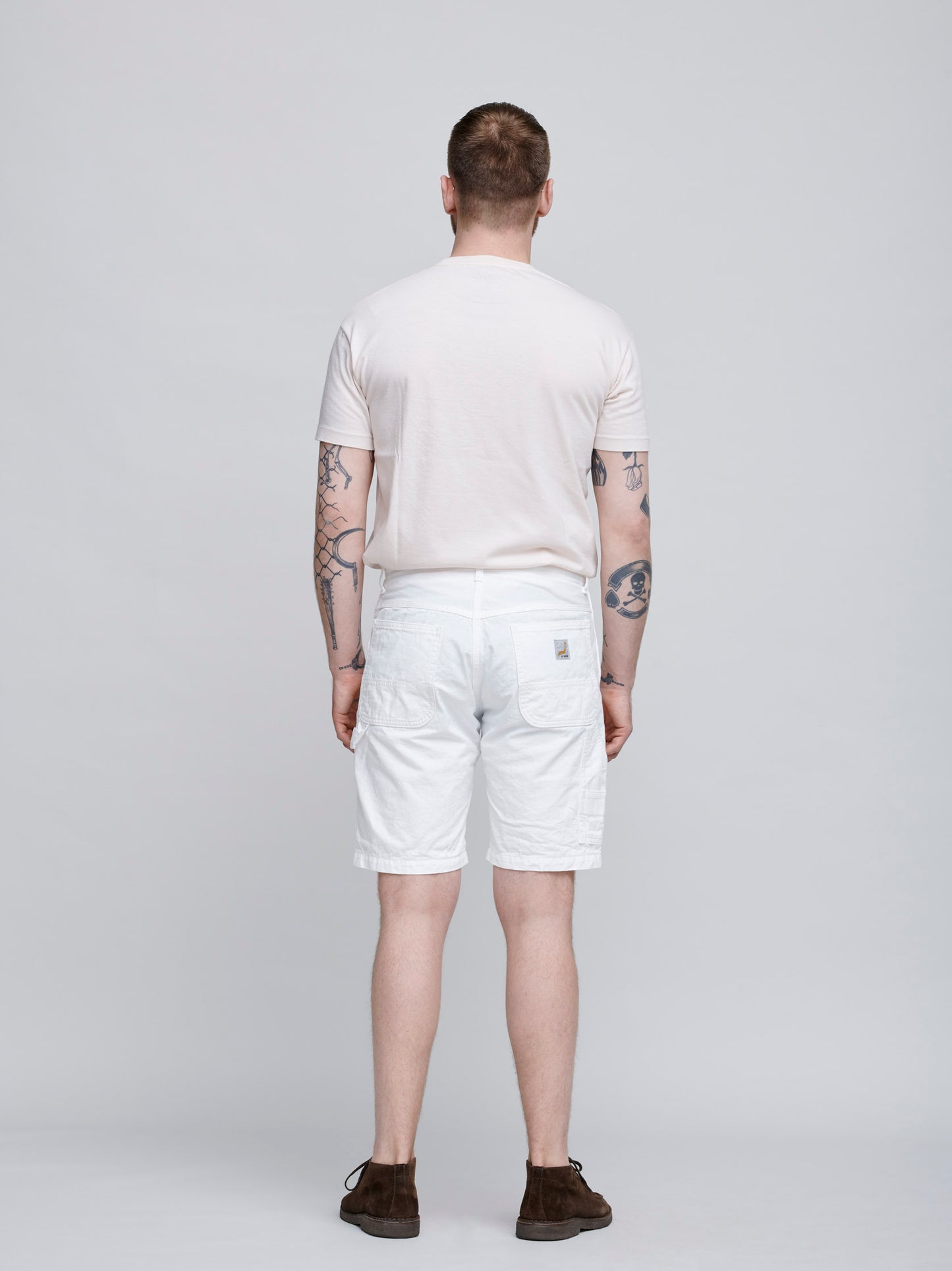 Cotton Worker Shorts, Ecru