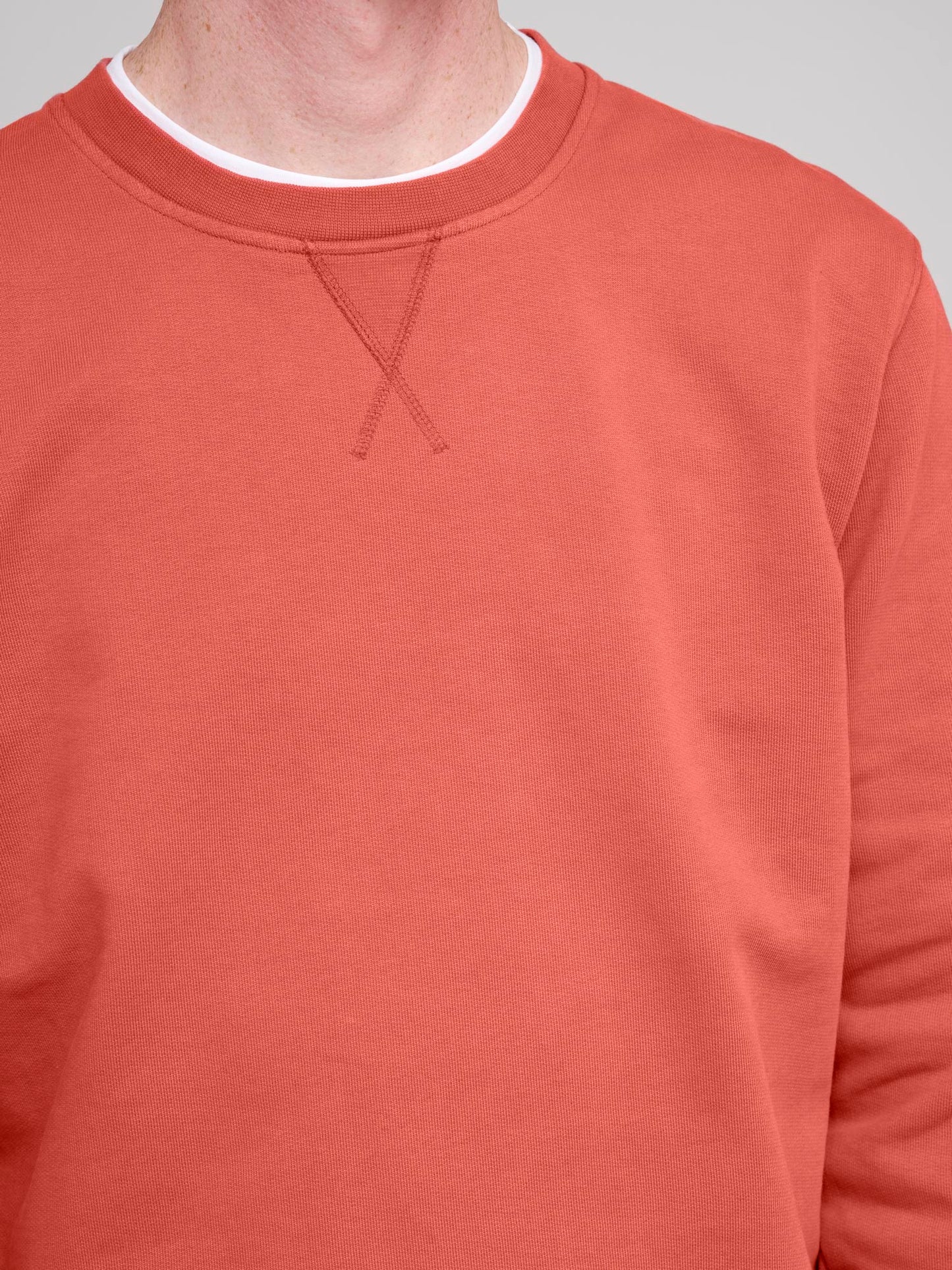 Cotton Loopback Crew Sweat, Dusty Red