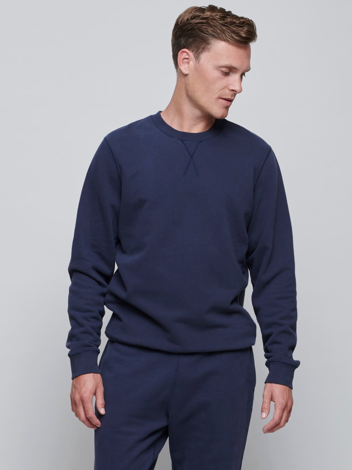 Cotton Loopback Sweatshirt, Navy